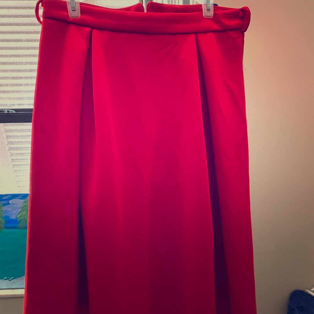 Red midi skirt